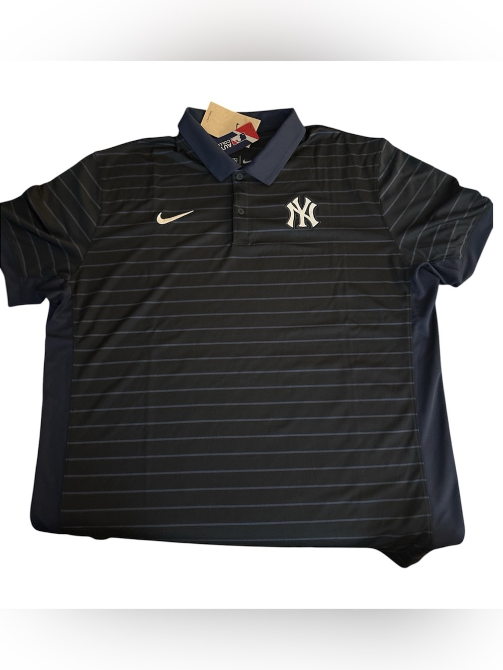Nike DRI-FIT Men’s Navy Blue Striped Yankees Polo SZ XL